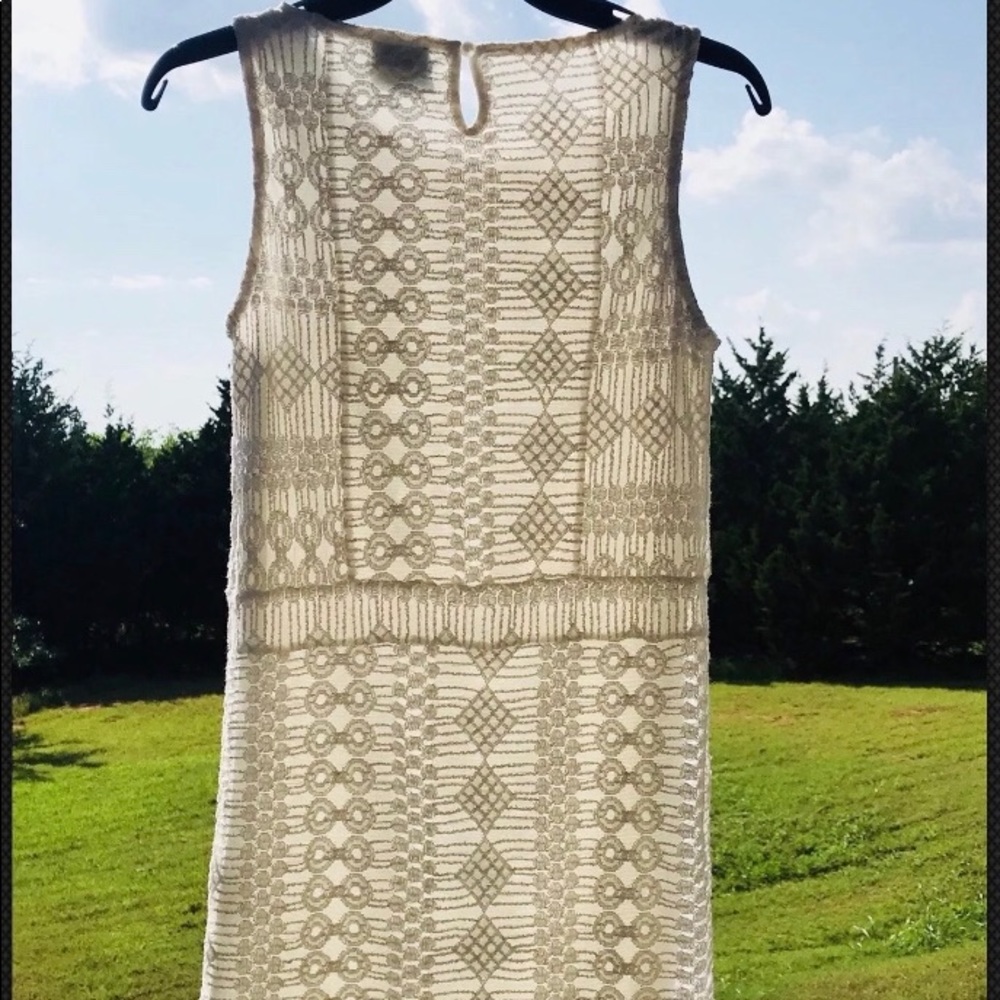 New Elegant White Knit Mini Dress SzXS
